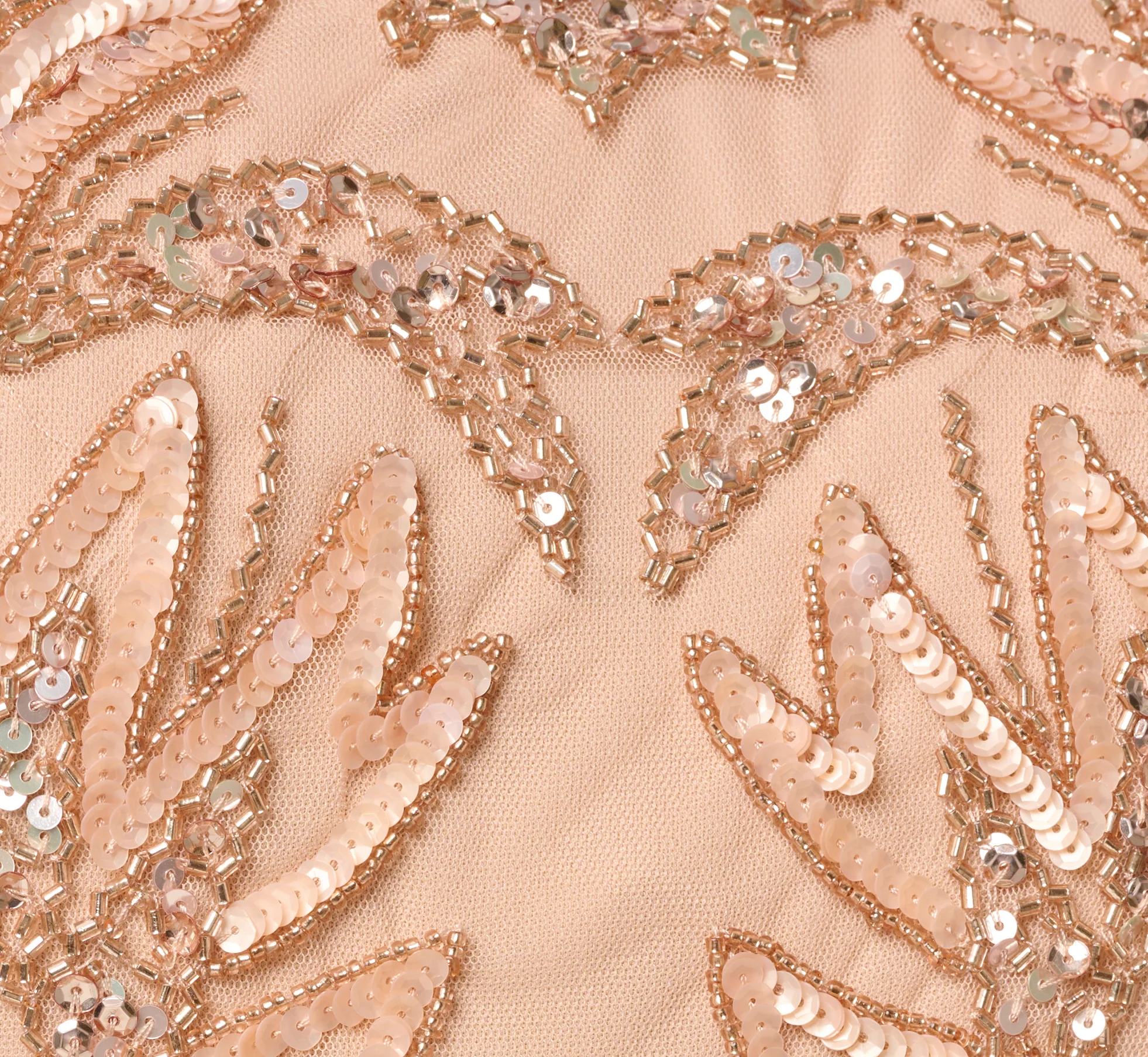 Adrianna Papell Hand-Beaded Sleeveless Slim Column Gown In Rose Gold - Image 6