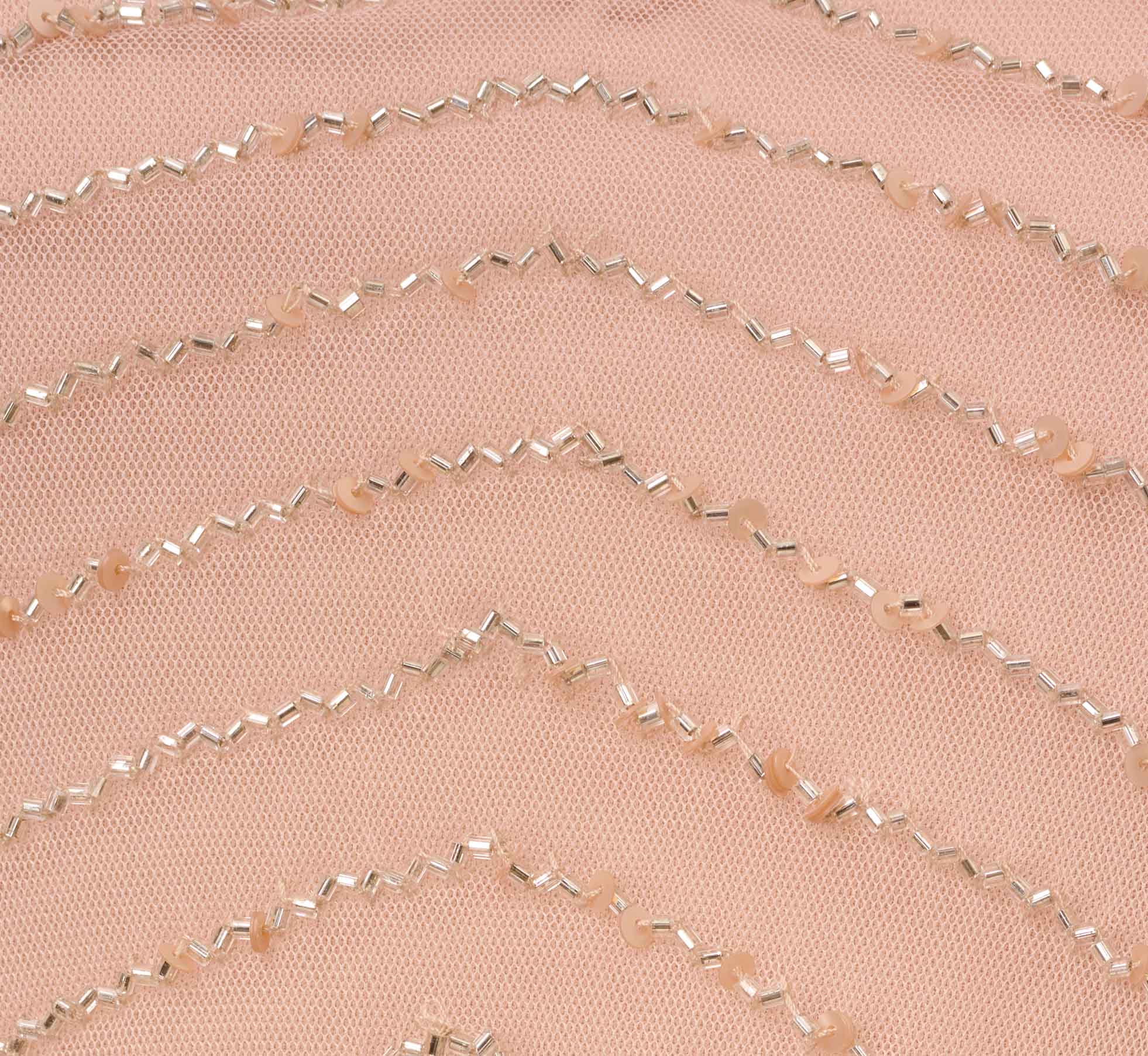 Art Deco Beaded Blouson Gown In Blush - Image 6