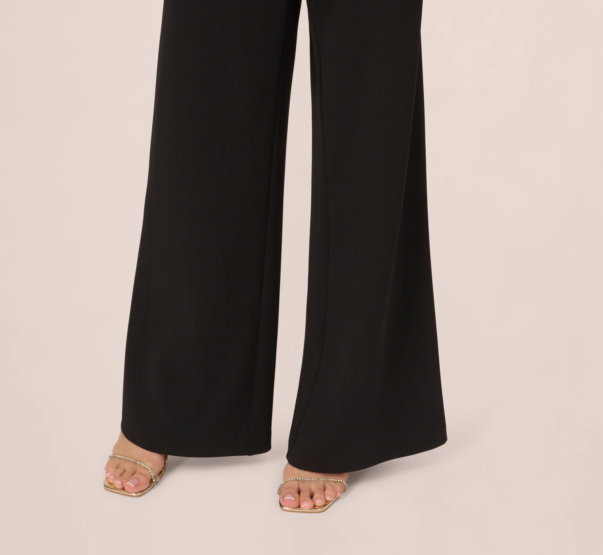 Colorblock Crepe Strapless Jumpsuit With Bow Accent In Black White - Image 5
