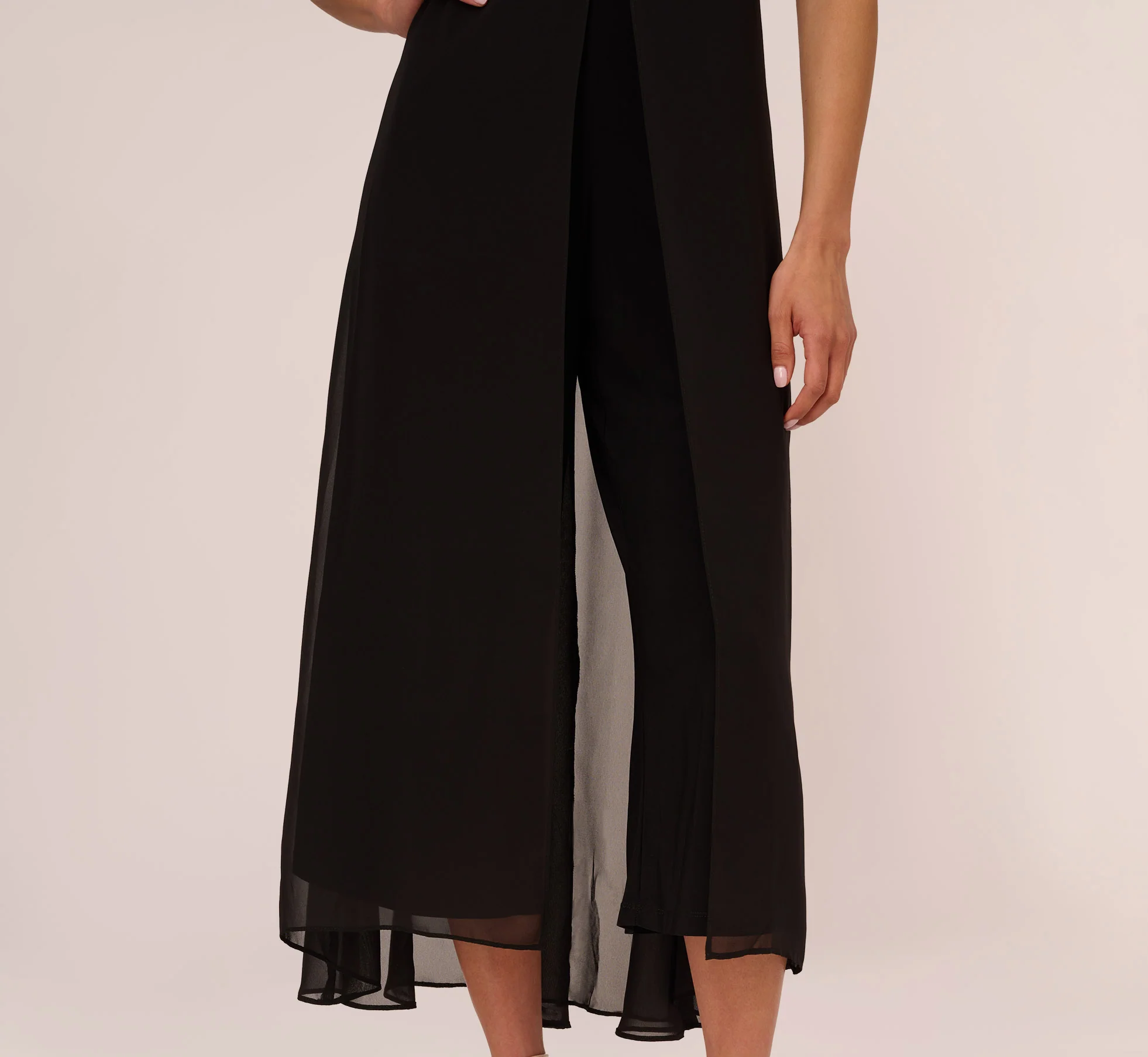 Cropped Jumpsuit With Pintuck Bodice In Black - Image 4