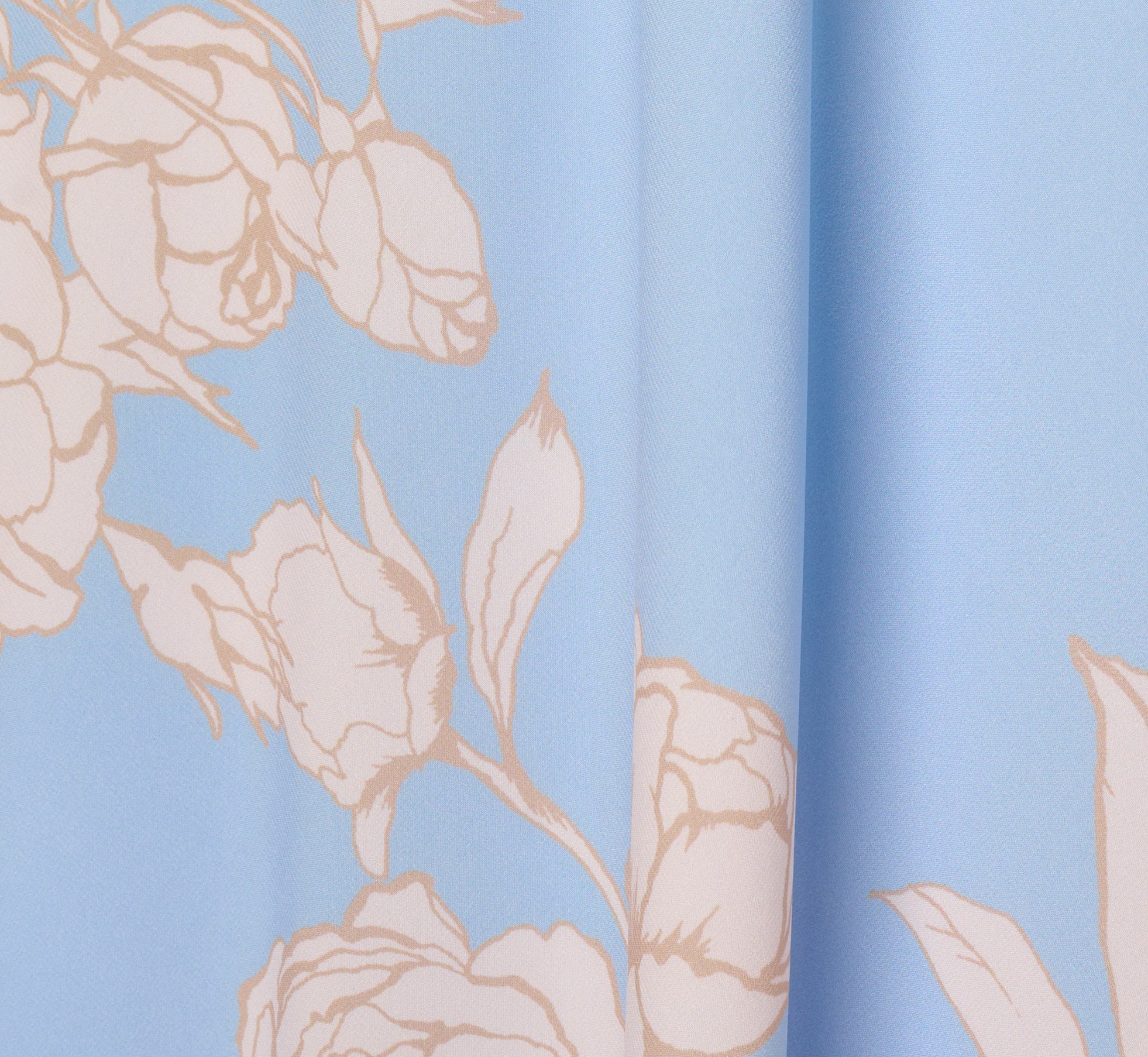 Floral Chiffon Blouson Halter Midi Dress In Blue Ivory - Image 6