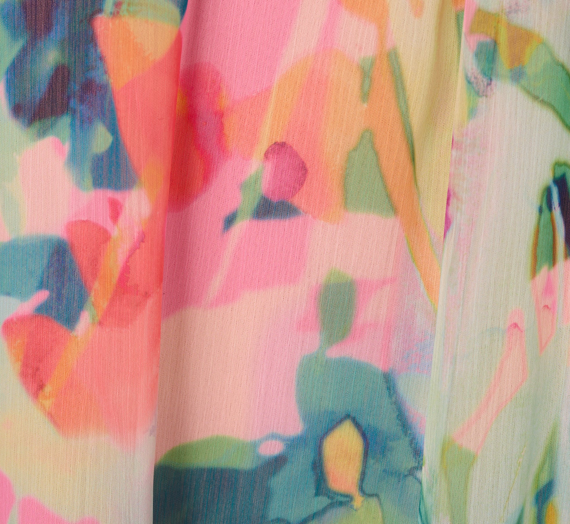 Floral Ruffle Chiffon Halter Trapeze Dress In Pink Multi - Image 6