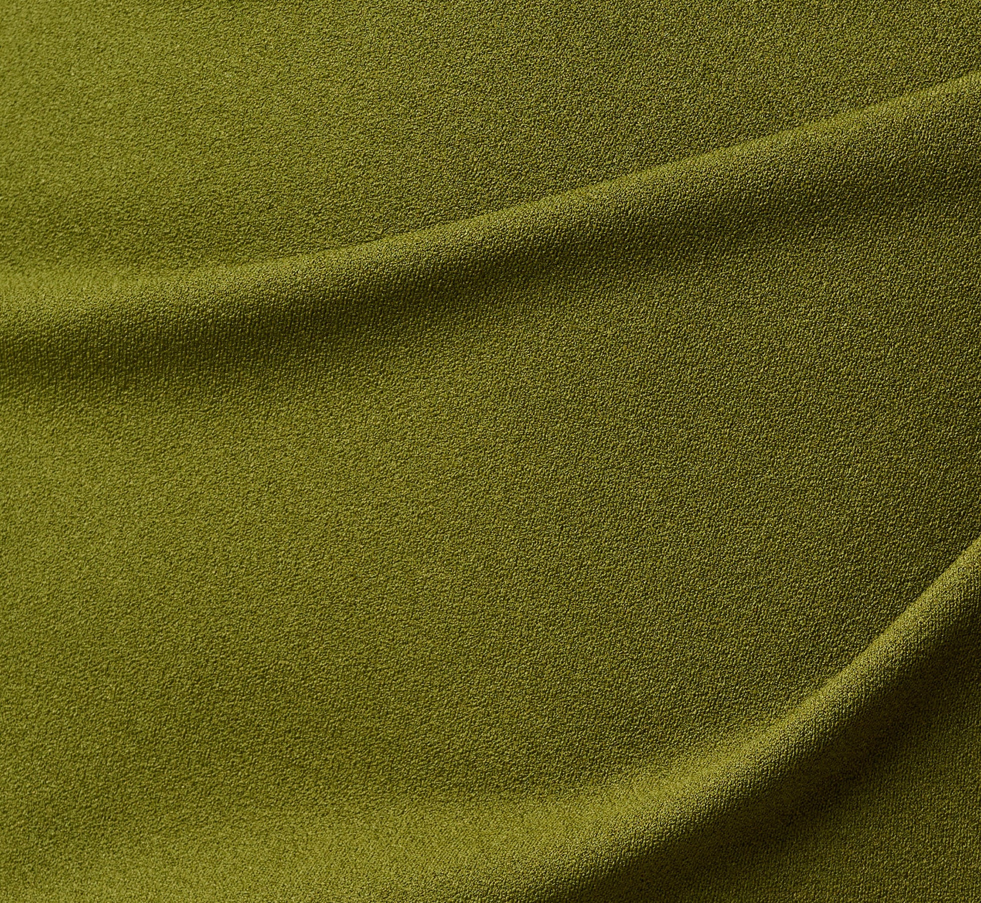 High Low Crepe Halter Gown With Organza Draping In Jungle Olive - Image 6