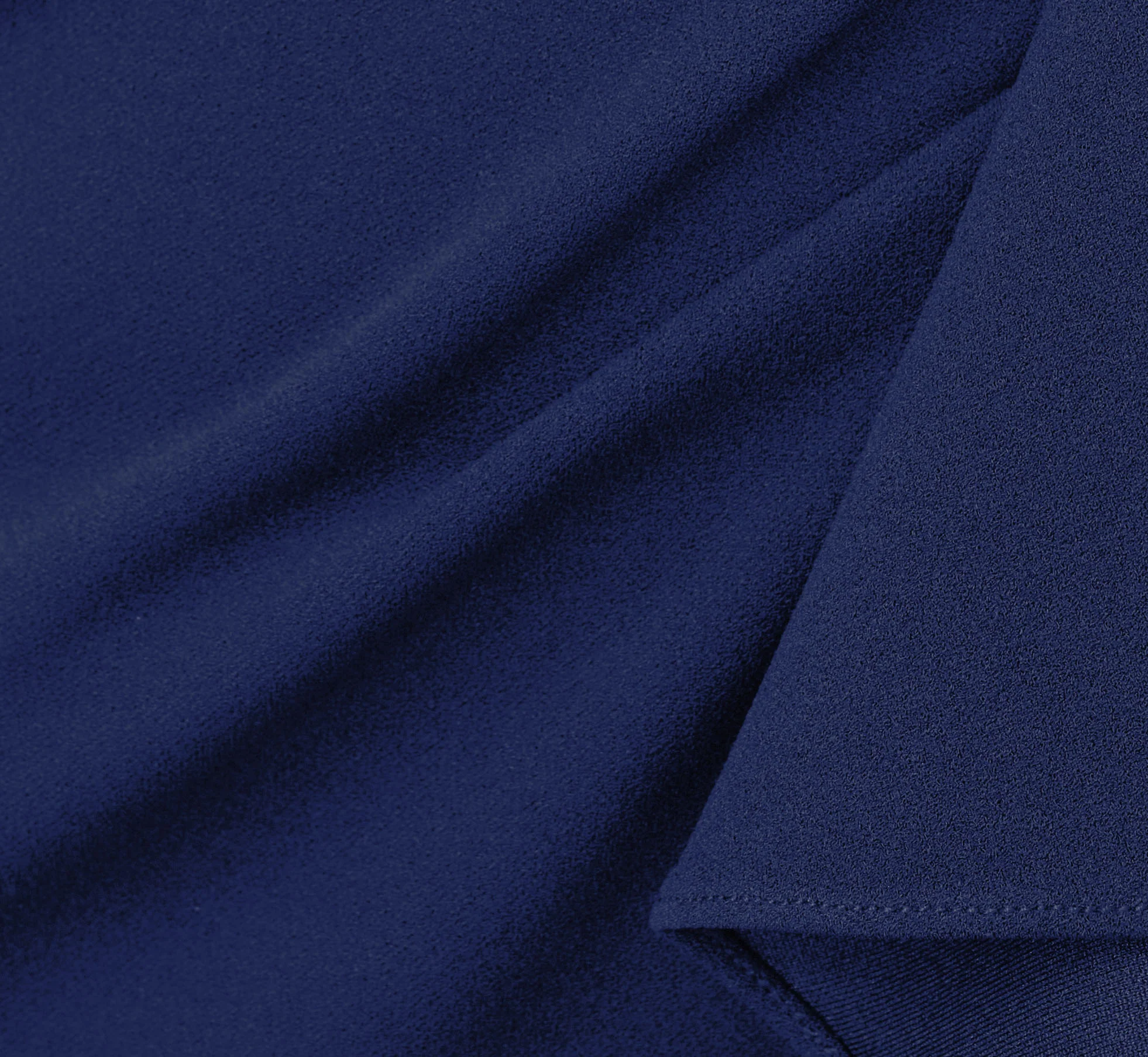 High Low Crepe Halter Gown With Organza Draping In Navy Sateen - Image 6