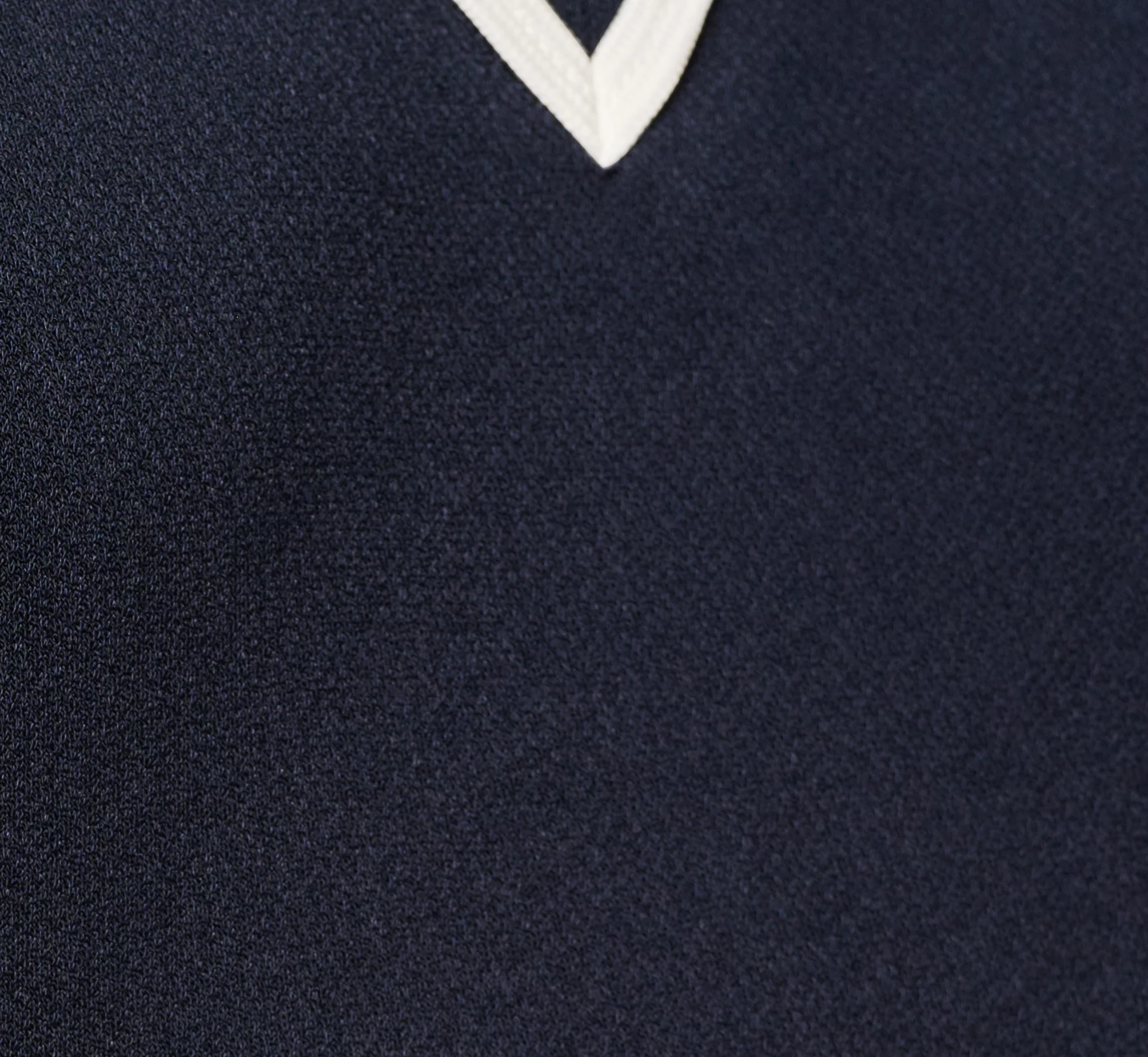 Long Sleeve Collared Twofer Tipped Sweater In Navy Ivory W  Ivory - Image 7
