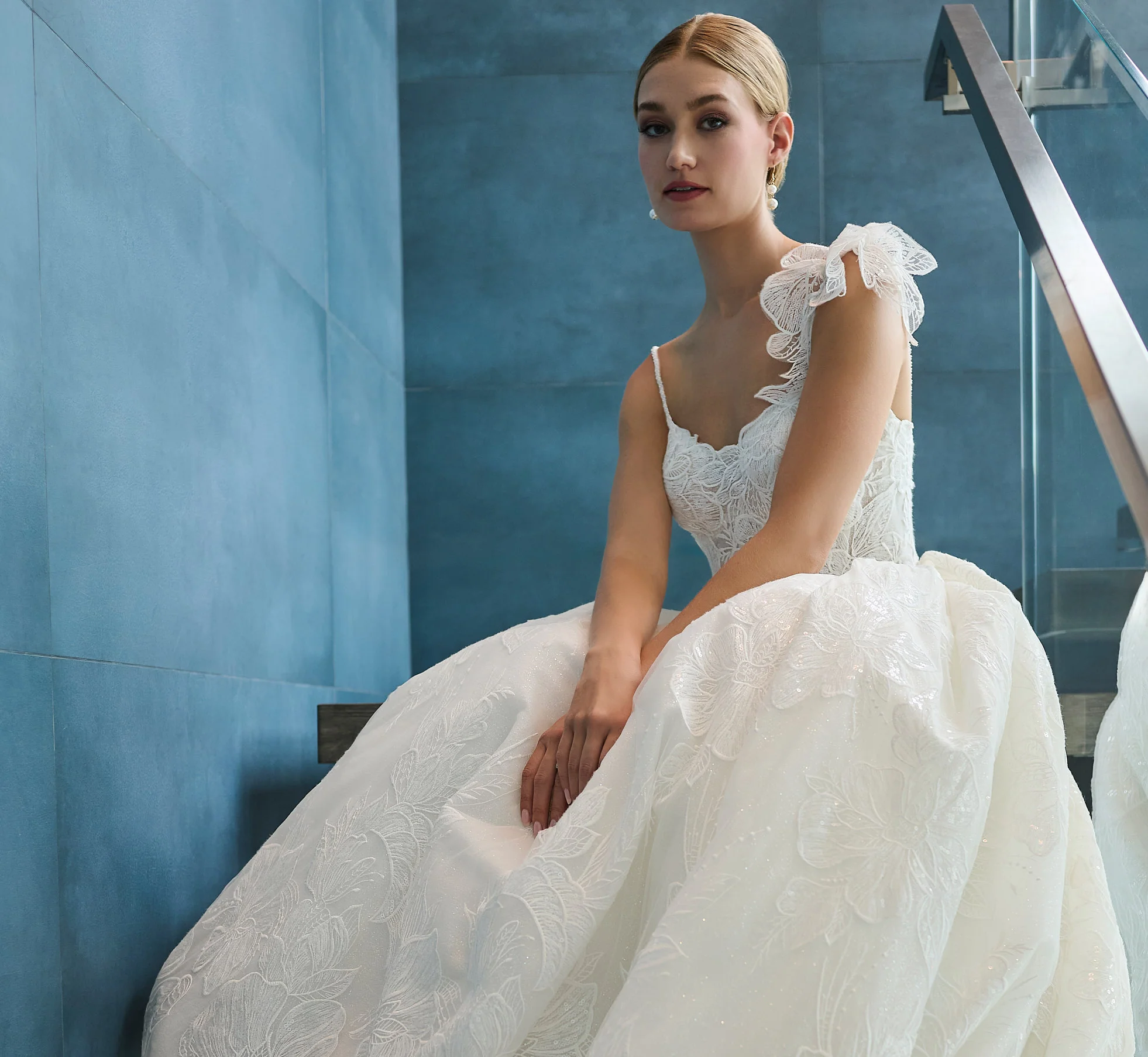 Overlace Ball Gown in Ivory - Image 4
