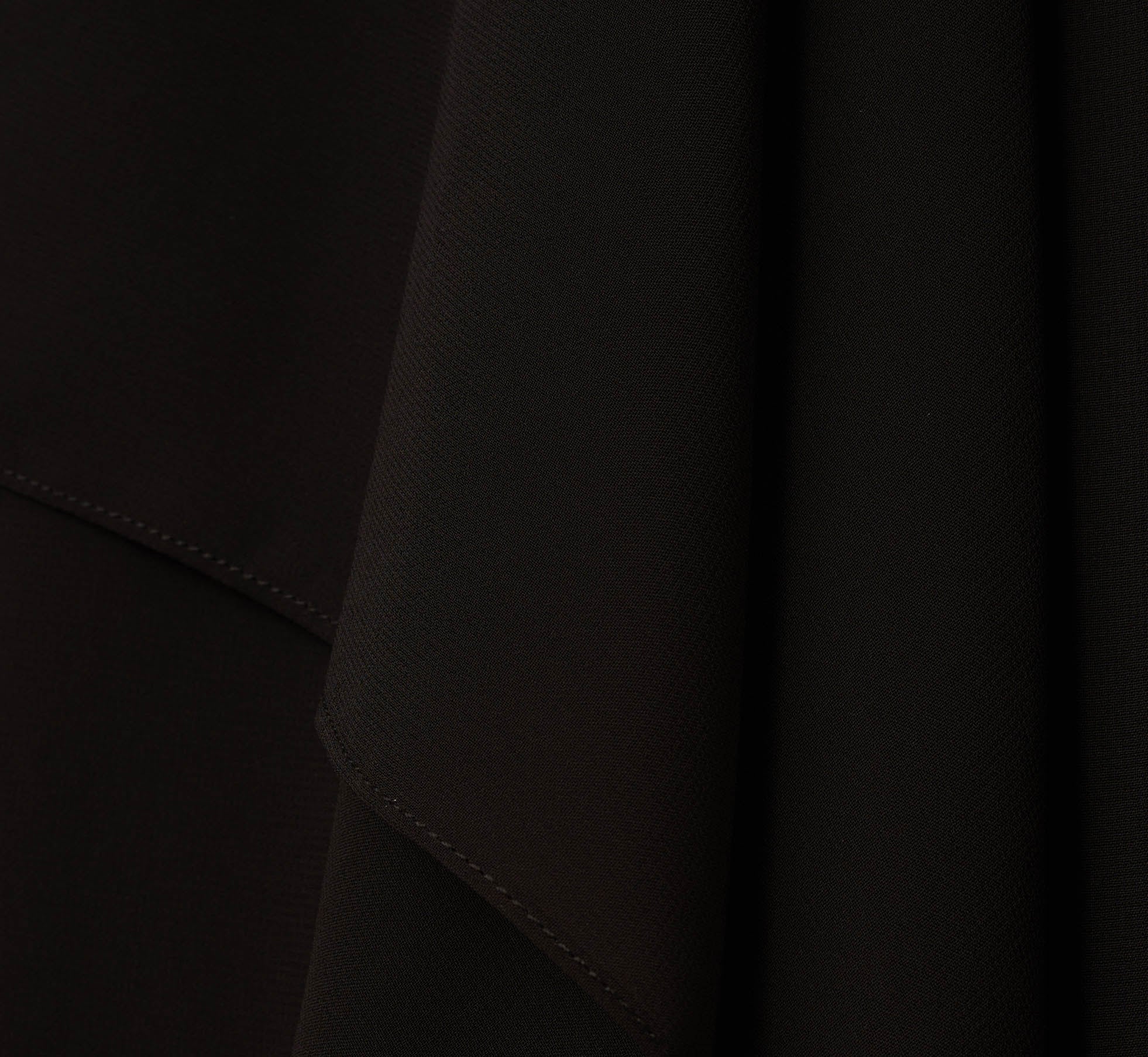 Plus Size Sleeveless Chiffon Dress With Cascading Details In Black - Image 6