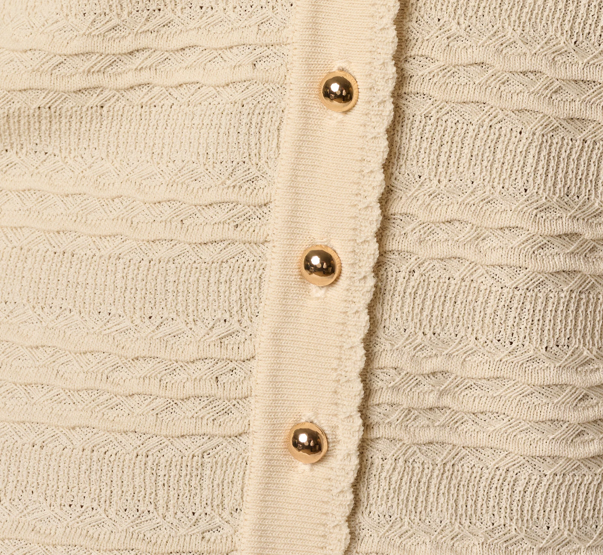 Ruffle Hem Cable Knit Cardigan Sweater In Cream - Image 7