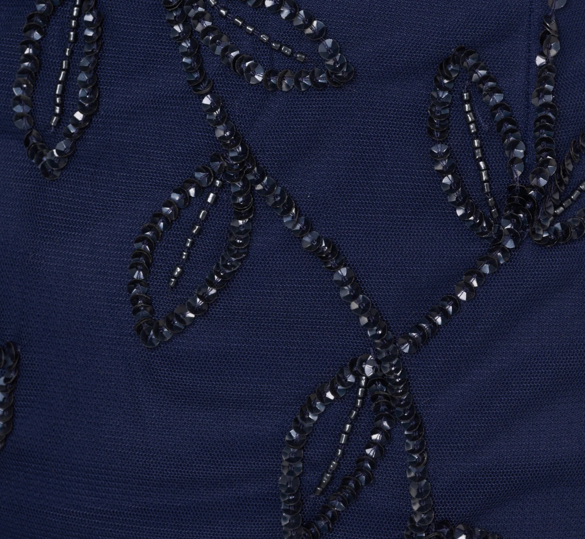 Sleeveless Blouson Mermaid Gown With Jasmine Beading In Light Navy - Image 6