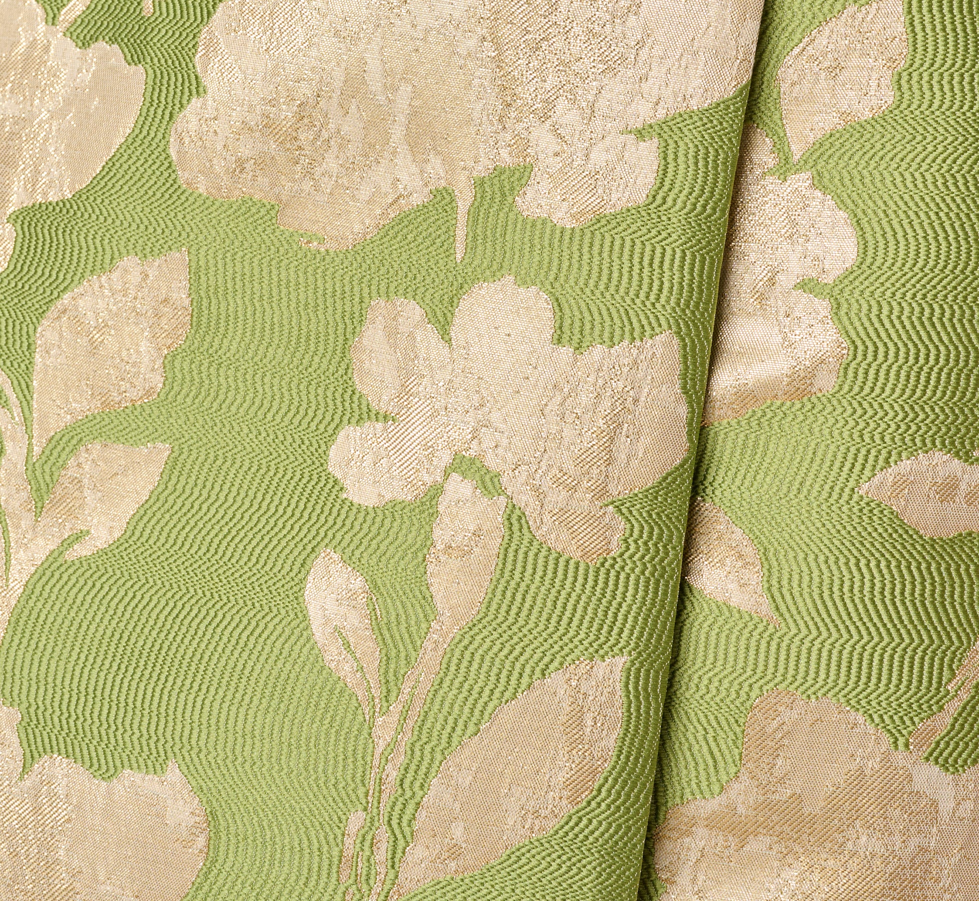 Strapless Draped Floral Jacquard Column Gown In Fern - Image 6