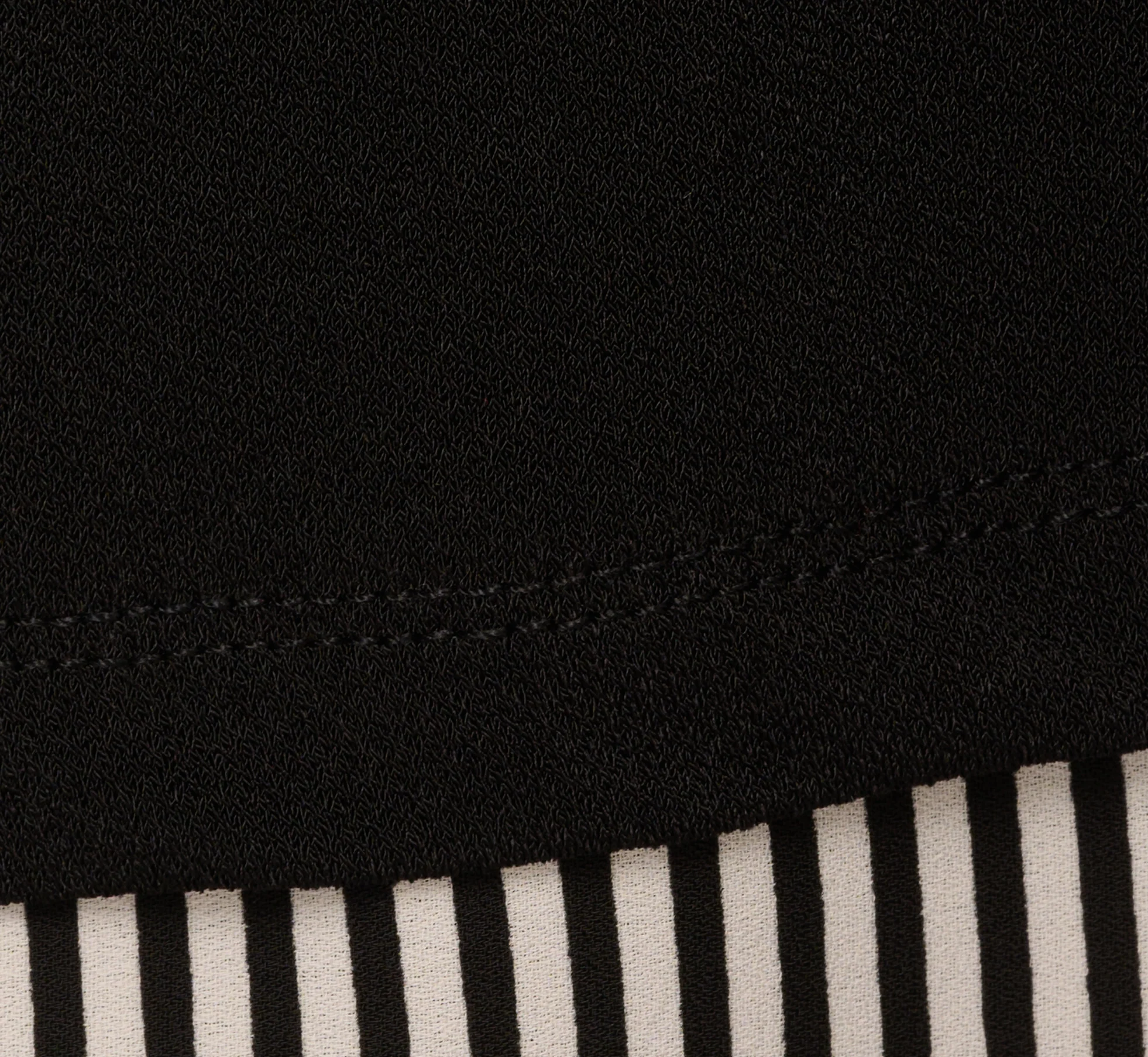 Three Quarter Sleeve Sweater With Button Down Accents In Blackw Black Ivorysmall Stripe - Image 7