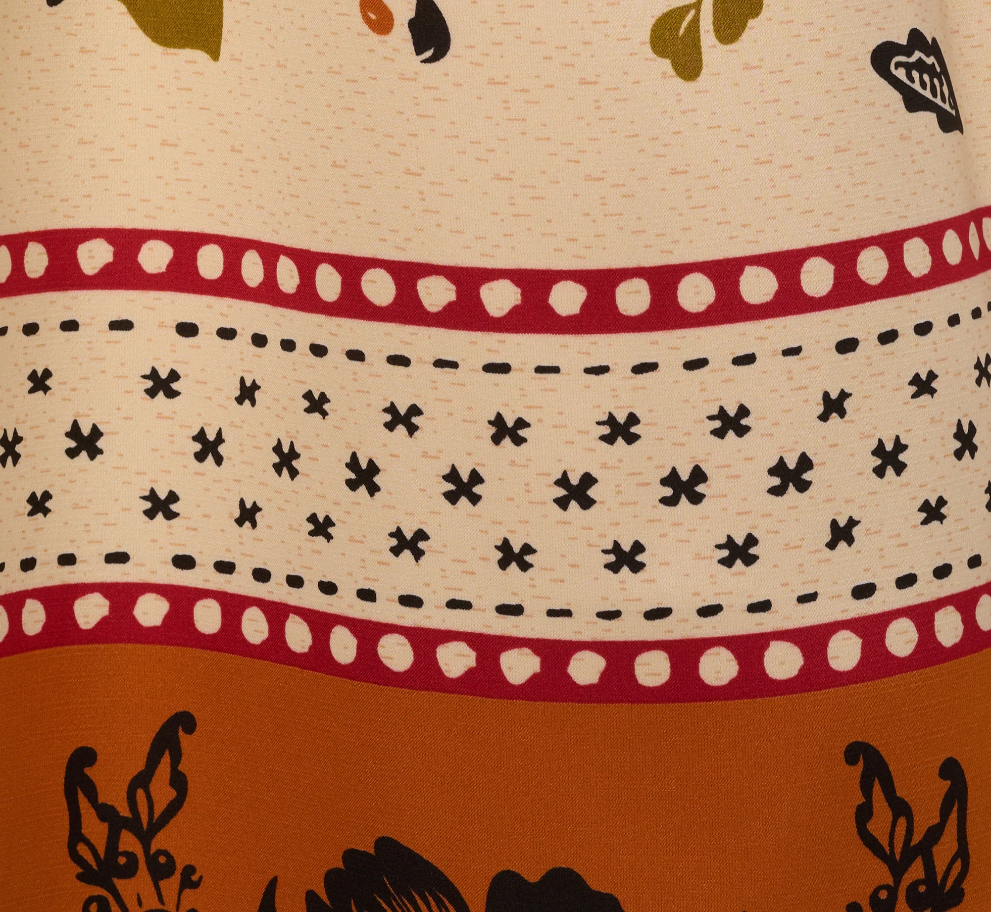 Tie Front Floral Printed Midi Skirt In Tropic Border Vine - Image 7